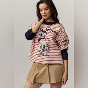 NWT Maeve Logan Long Sleeve Crew Neck Sea Dogs Pullover Size S